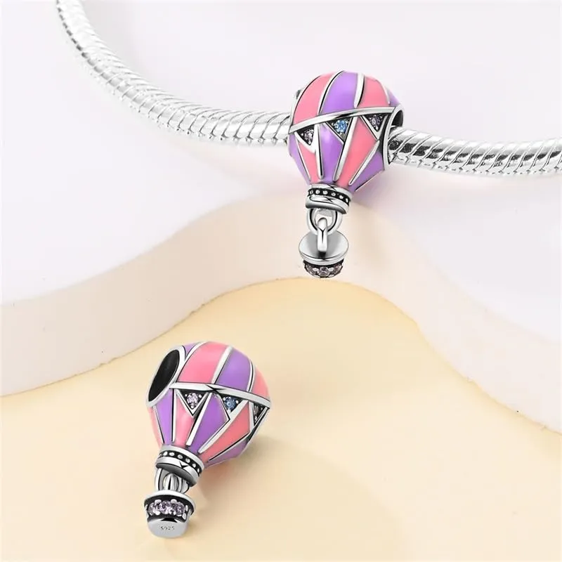 KUNSIR Bead Charm Ciondolo Argento Sterling 925 con Cubic Zirconia per Pandora Braccialetti, Collane Europee - immagine 2
