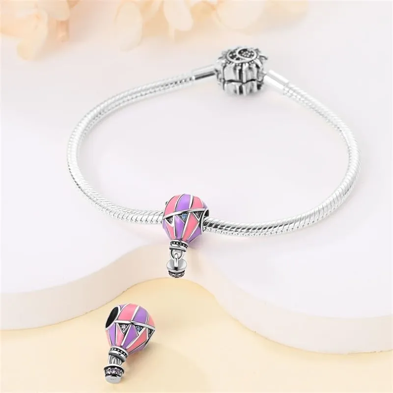 KUNSIR Bead Charm Ciondolo Argento Sterling 925 con Cubic Zirconia per Pandora Braccialetti, Collane Europee - immagine 3