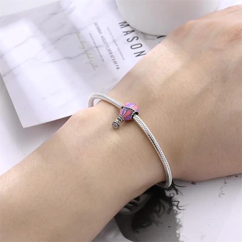 KUNSIR Bead Charm Ciondolo Argento Sterling 925 con Cubic Zirconia per Pandora Braccialetti, Collane Europee - immagine 4
