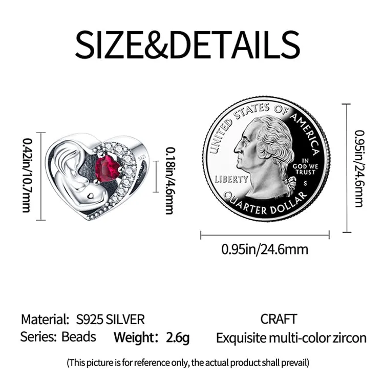 KUNSIR Ciondolo in Argento Sterling 925 con Cubic Zirconia per Braccialetti e Collane Europei - immagine 5
