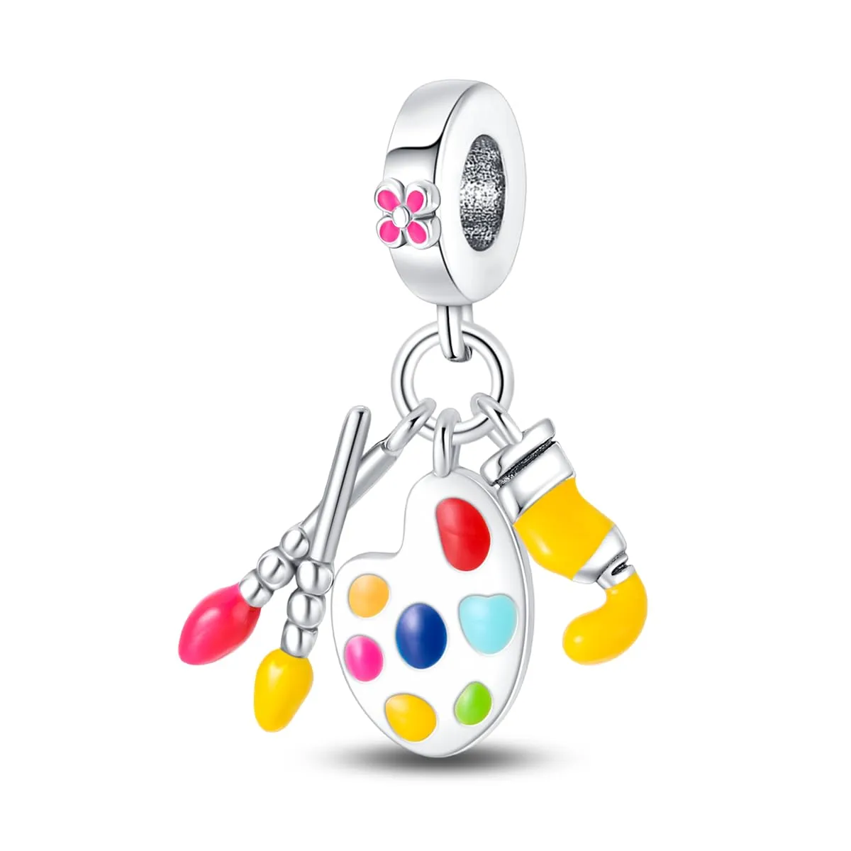 KUNSIR Bead Charm in Argento Sterling 925 con Cubic Zirconia per Braccialetti e Collane Europei - immagine 1