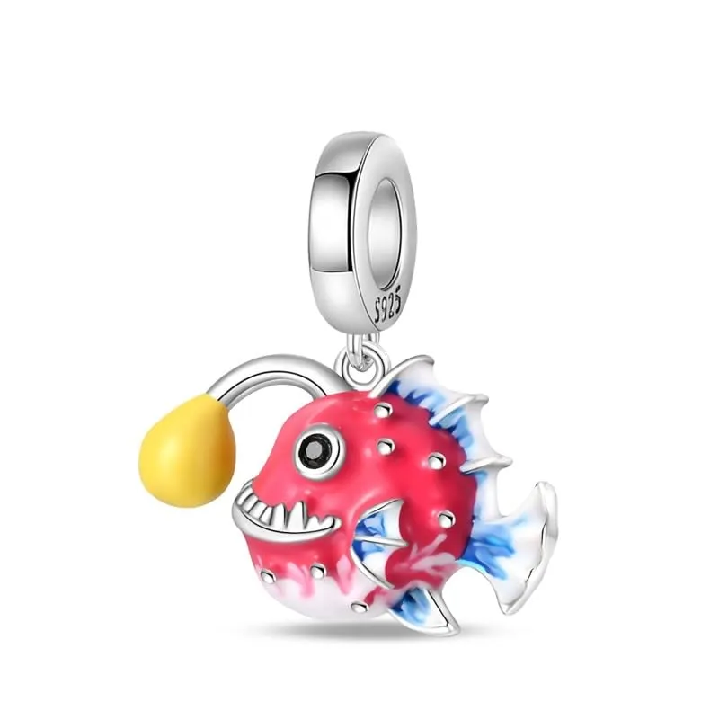 KUNSIR Bead Charm Ciondolo Argento Sterling 925 con Cubic Zirconia per Pandora Braccialetti e Collane Europei - immagine 1