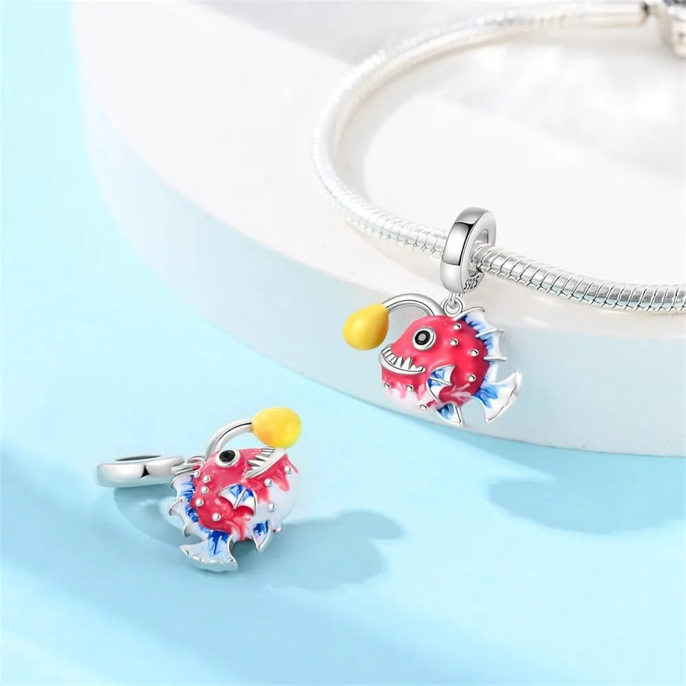 KUNSIR Bead Charm Ciondolo Argento Sterling 925 con Cubic Zirconia per Pandora Braccialetti e Collane Europei - immagine 2