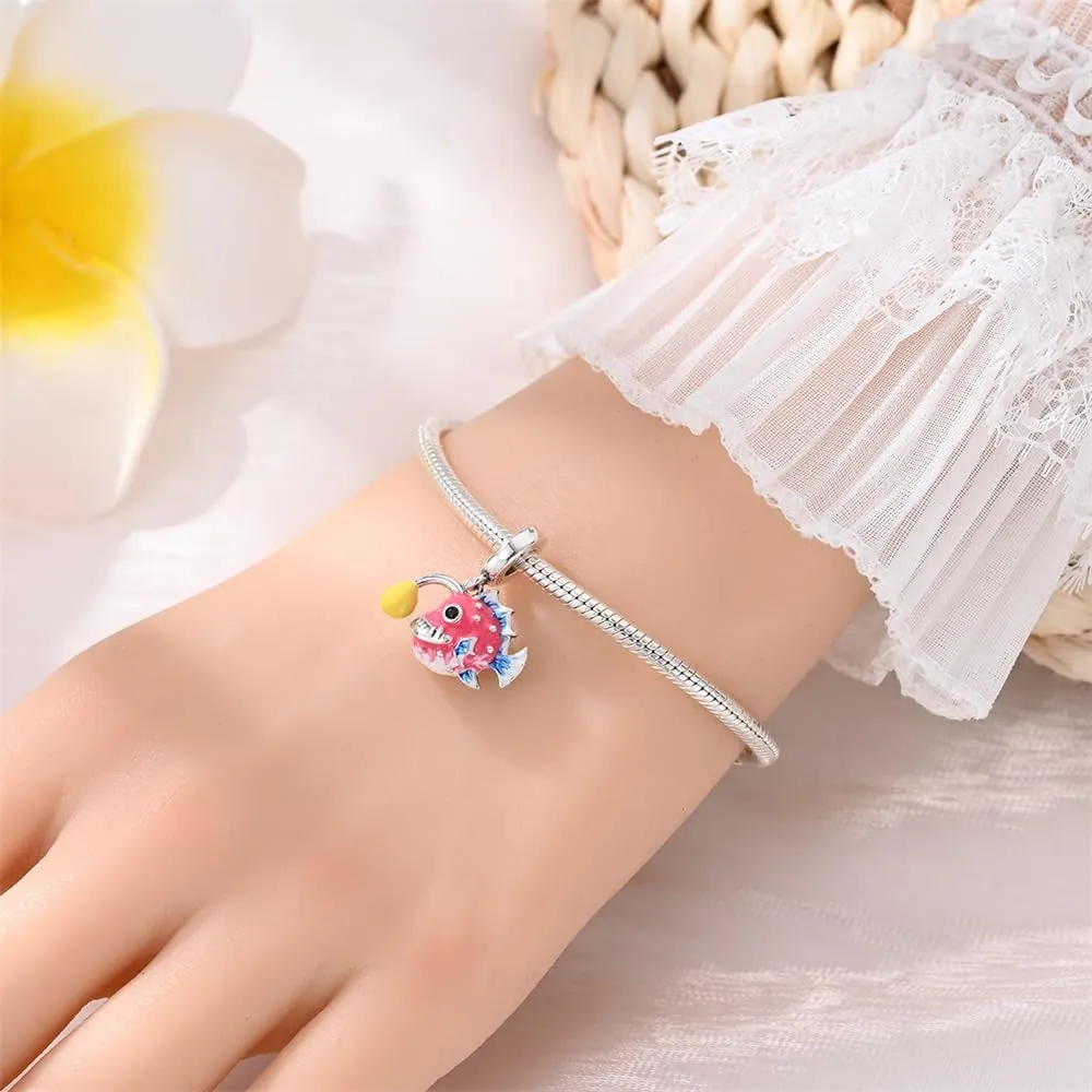 KUNSIR Bead Charm Ciondolo Argento Sterling 925 con Cubic Zirconia per Pandora Braccialetti e Collane Europei - immagine 5