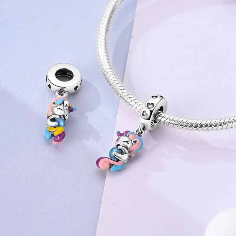 KUNSIR Bead Charm Ciondolo Argento Sterling 925 con Cubic Zirconia per Braccialetti e Collane Europei - immagine 2