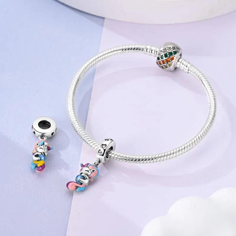 KUNSIR Bead Charm Ciondolo Argento Sterling 925 con Cubic Zirconia per Braccialetti e Collane Europei - immagine 3