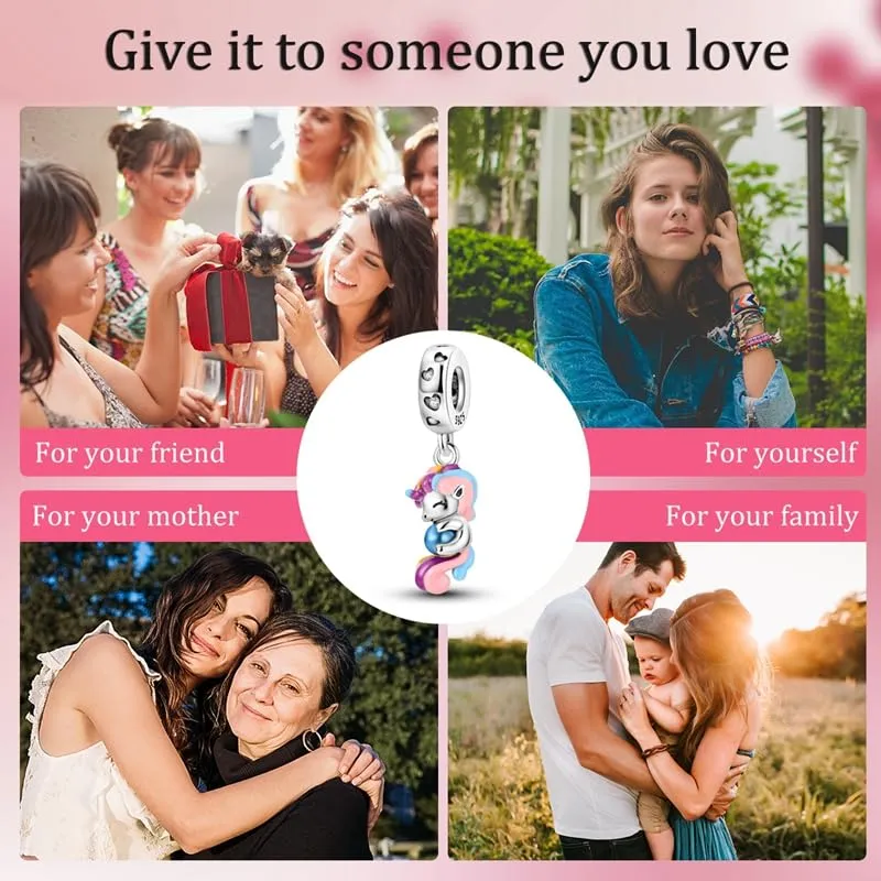 KUNSIR Bead Charm Ciondolo Argento Sterling 925 con Cubic Zirconia per Braccialetti e Collane Europei - immagine 6