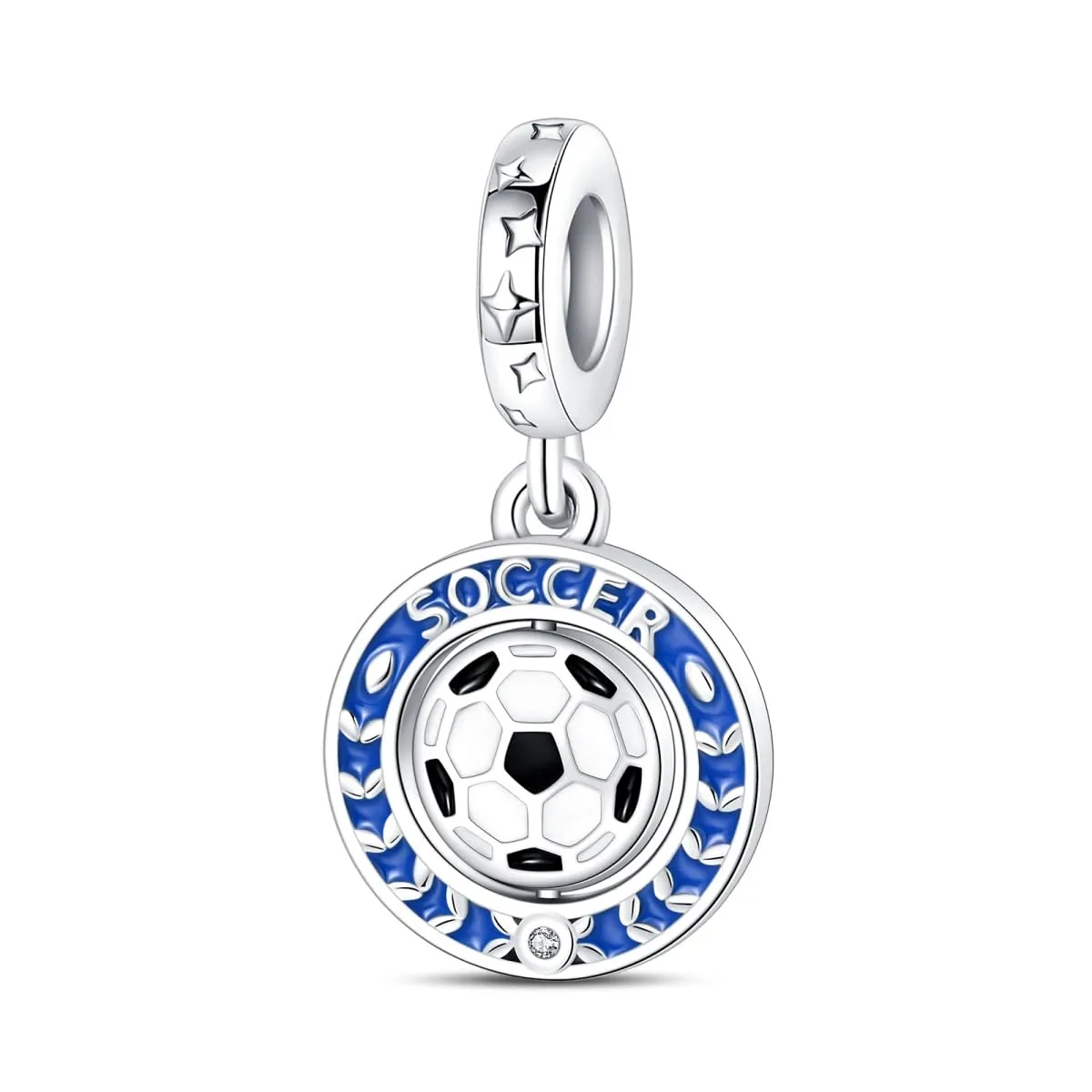 KUNSIR Bead Charm Ciondolo Argento Sterling 925 con Cubic Zirconia per Pandora Braccialetti e Collane Europee - immagine 1