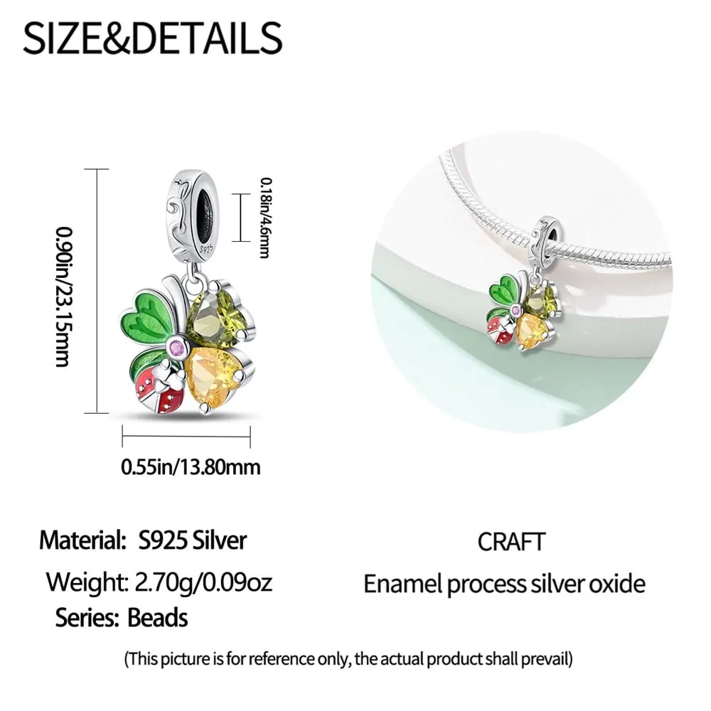 KUNSIR Bead Charm Ciondolo Argento Sterling 925 con Cubic Zirconia per Braccialetti e Collane Europei - immagine 5