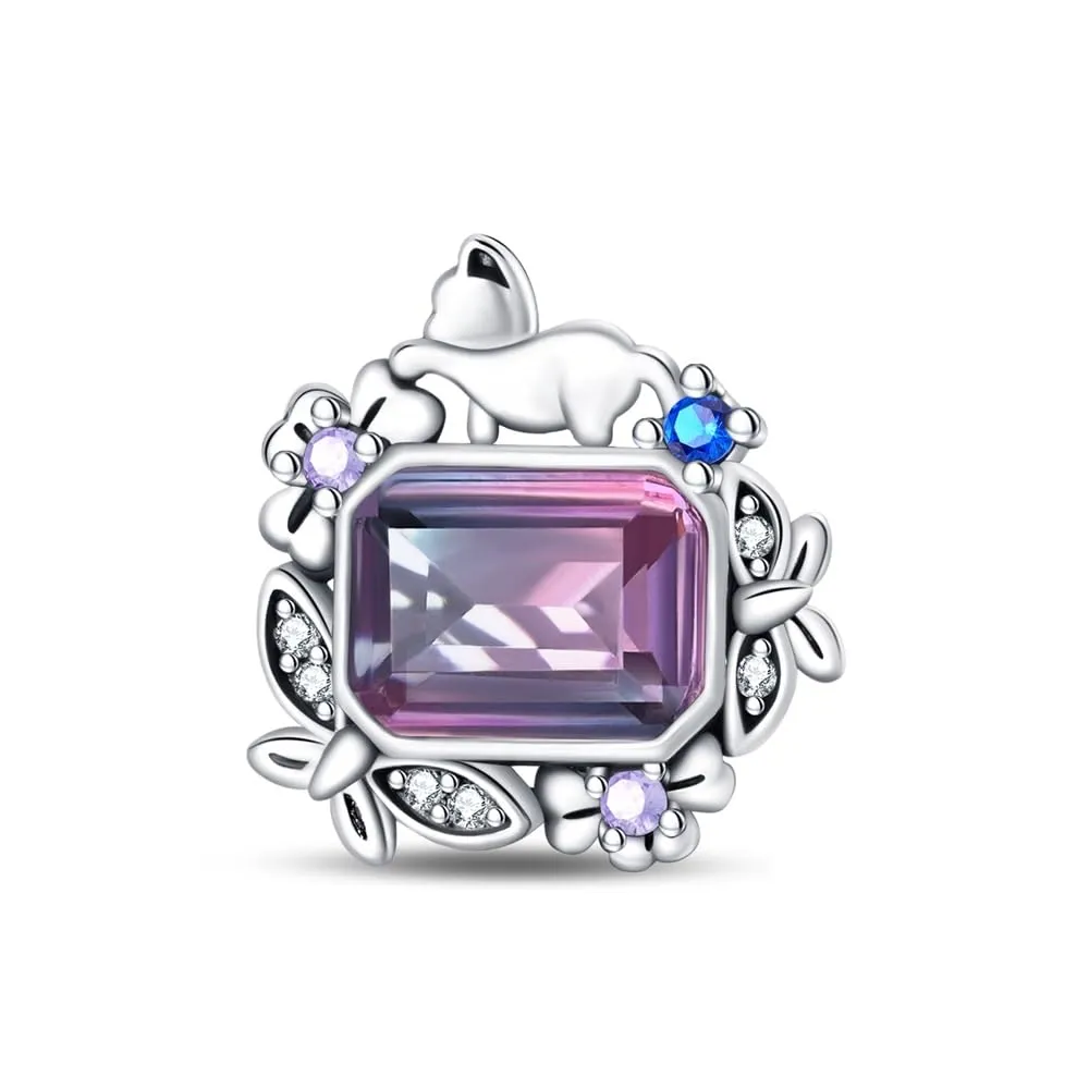 KUNSIR Bead Charm in Argento Sterling 925 con Cubic Zirconia per Braccialetti e Collane Europei - immagine 1