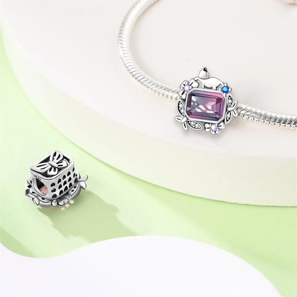 KUNSIR Bead Charm in Argento Sterling 925 con Cubic Zirconia per Braccialetti e Collane Europei - immagine 2