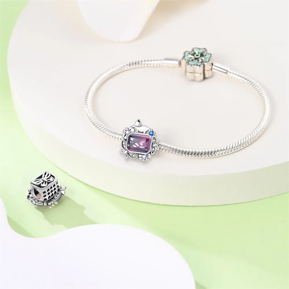 KUNSIR Bead Charm in Argento Sterling 925 con Cubic Zirconia per Braccialetti e Collane Europei - immagine 3