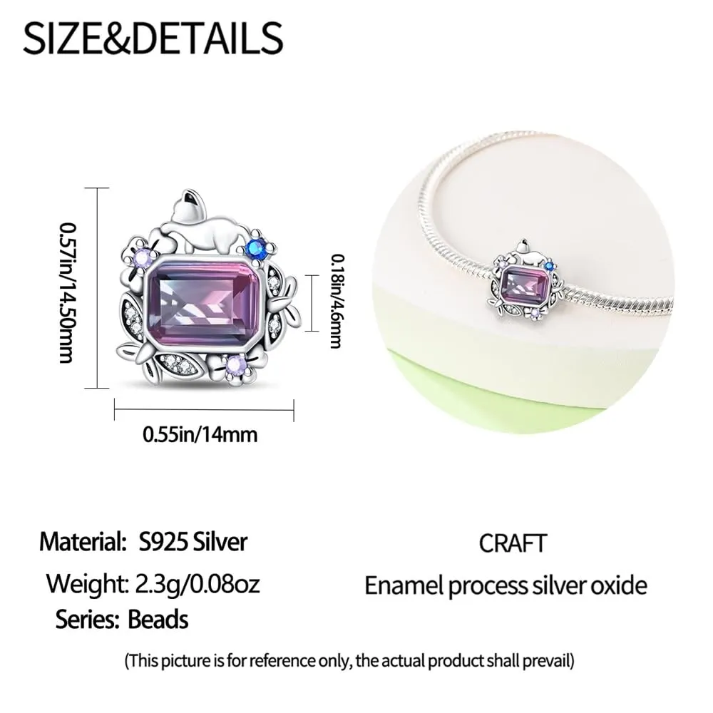 KUNSIR Bead Charm in Argento Sterling 925 con Cubic Zirconia per Braccialetti e Collane Europei - immagine 5