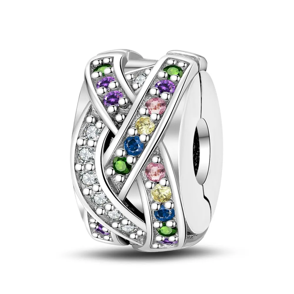 KUNSIR Bead Charm in Argento Sterling 925 con Cubic Zirconia, Compatibile con Braccialetti e Collane Europei - immagine 1