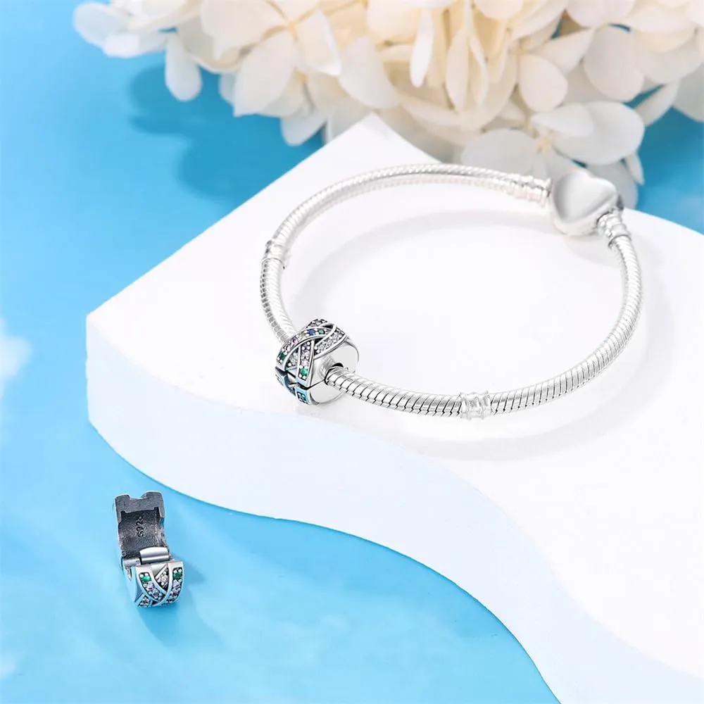 KUNSIR Bead Charm in Argento Sterling 925 con Cubic Zirconia, Compatibile con Braccialetti e Collane Europei - immagine 3