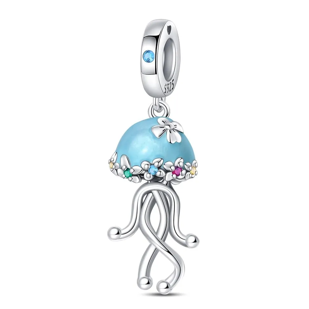 KUNSIR Bead Charm Ciondolo Argento Sterling 925 con Cubic Zirconia per Pandora Braccialetti e Collane Europee - immagine 1