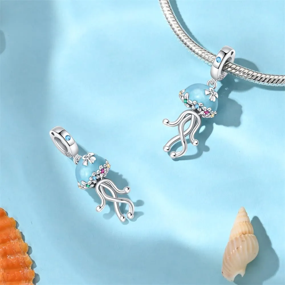 KUNSIR Bead Charm Ciondolo Argento Sterling 925 con Cubic Zirconia per Pandora Braccialetti e Collane Europee - immagine 3