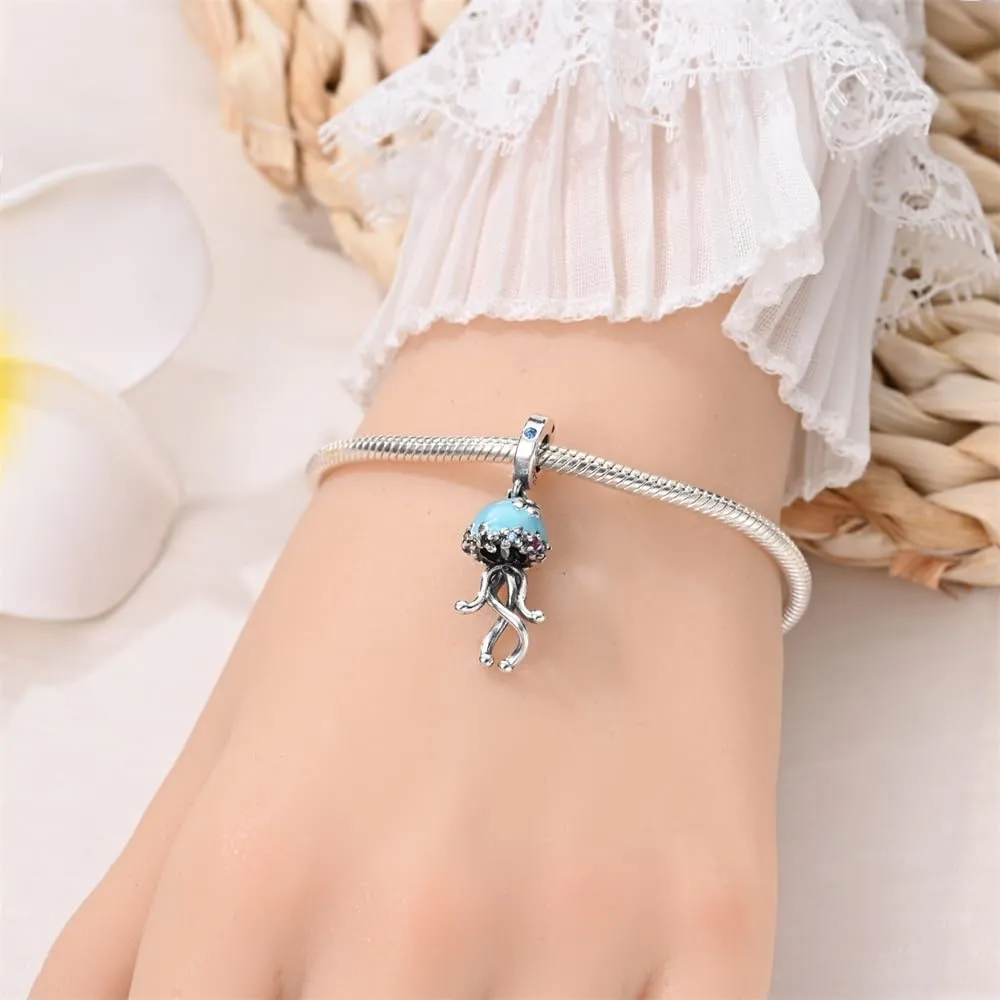 KUNSIR Bead Charm Ciondolo Argento Sterling 925 con Cubic Zirconia per Pandora Braccialetti e Collane Europee - immagine 5