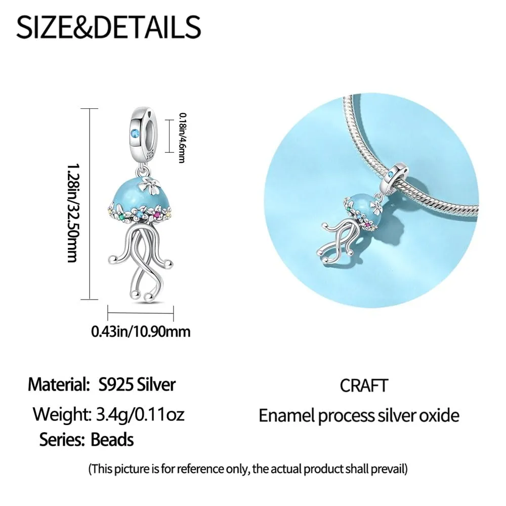 KUNSIR Bead Charm Ciondolo Argento Sterling 925 con Cubic Zirconia per Pandora Braccialetti e Collane Europee - immagine 6