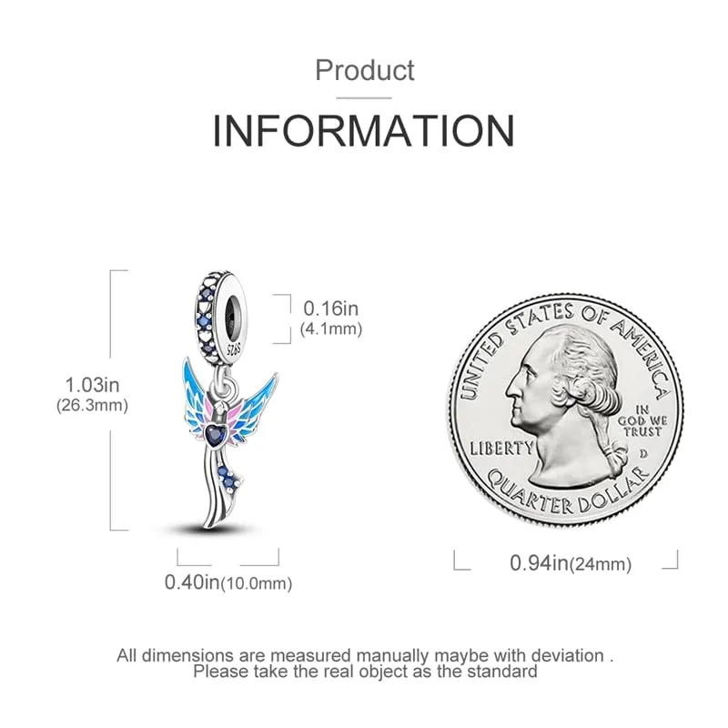 KUNSIR Ciondolo in Argento Sterling 925 con Cubic Zirconia per Braccialetti e Collane Europei - immagine 5