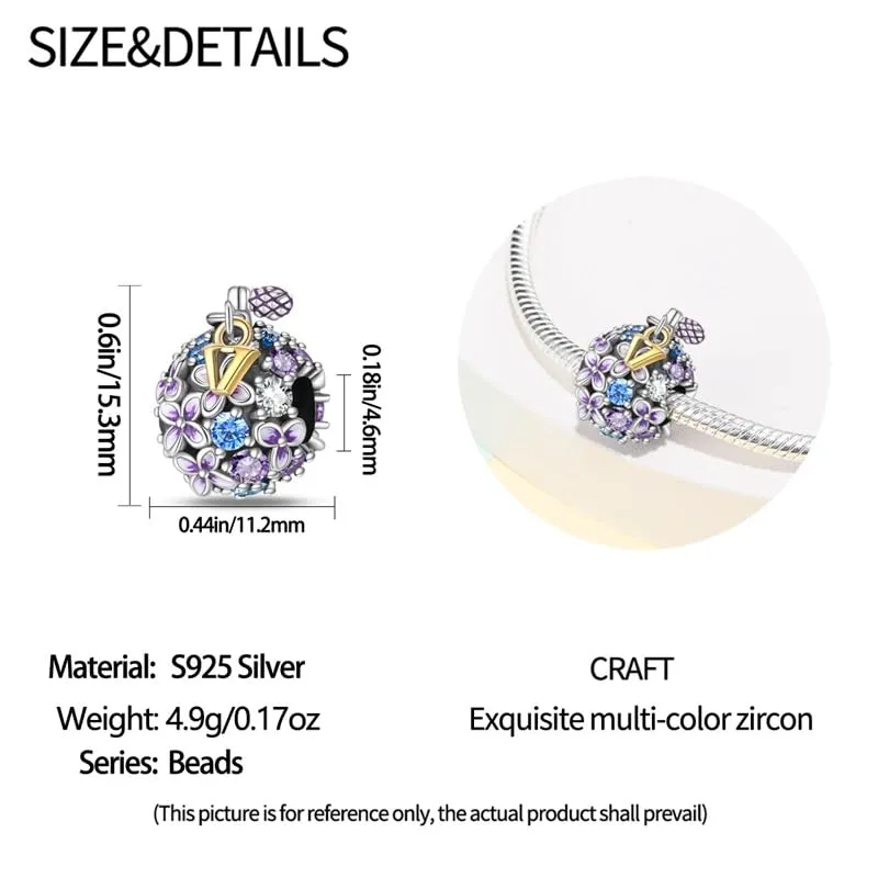 KUNSIR Bead Charm in Argento Sterling 925 con Cubic Zirconia per Braccialetti e Collane Europei - immagine 5