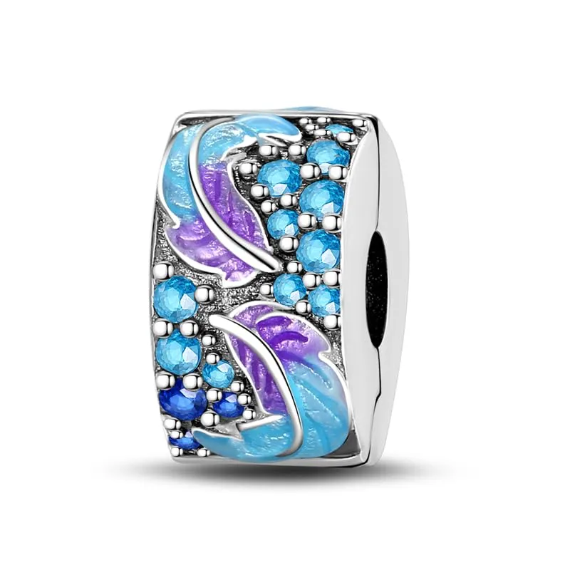 KUNSIR Bead Charm in Argento Sterling 925 con Cubic Zirconia per Braccialetti e Collane Europei - immagine 1
