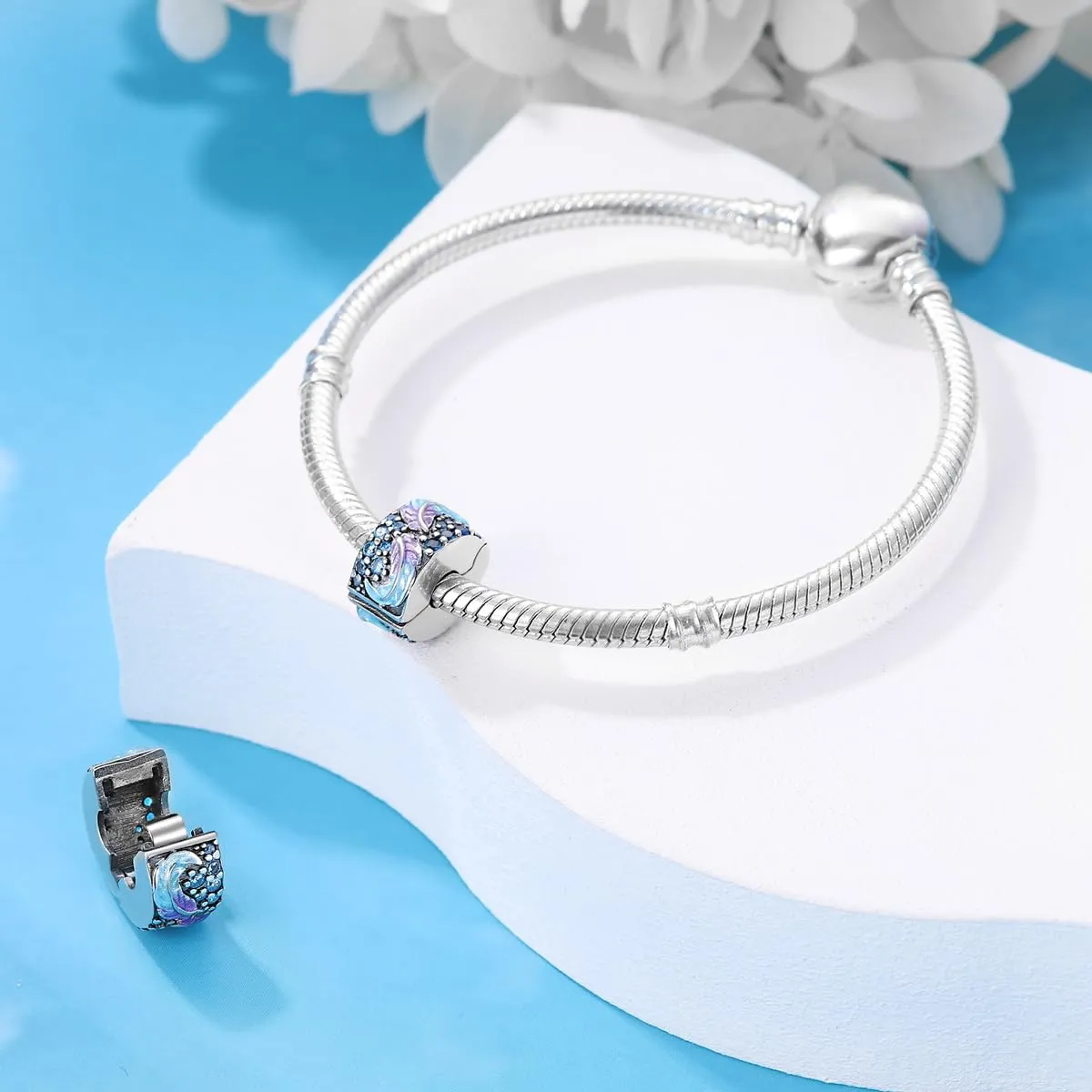 KUNSIR Bead Charm in Argento Sterling 925 con Cubic Zirconia per Braccialetti e Collane Europei - immagine 3