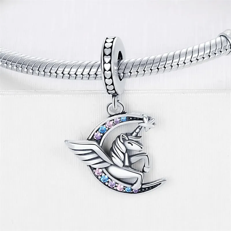 KUNSIR Bead Charm in Argento Sterling 925 con Cubic Zirconia per Braccialetti e Collane Europei - immagine 2