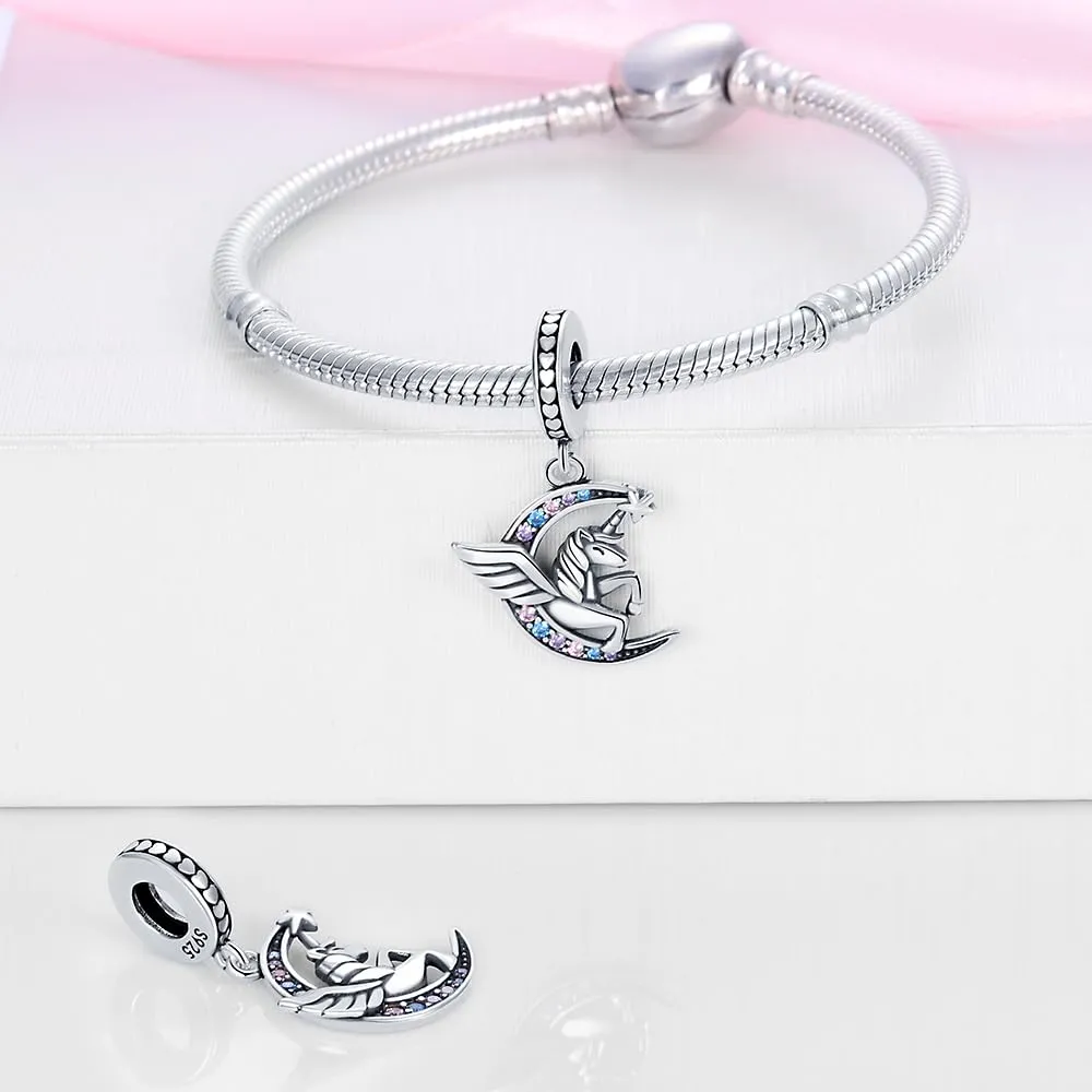 KUNSIR Bead Charm in Argento Sterling 925 con Cubic Zirconia per Braccialetti e Collane Europei - immagine 3