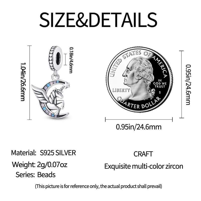 KUNSIR Bead Charm in Argento Sterling 925 con Cubic Zirconia per Braccialetti e Collane Europei - immagine 5