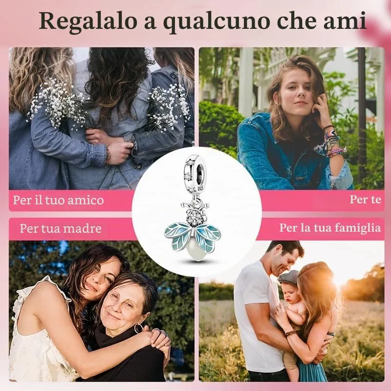 KUNSIR Ciondolo in Argento Sterling 925 con Cubic Zirconia per Braccialetti e Collane Europei - immagine 8