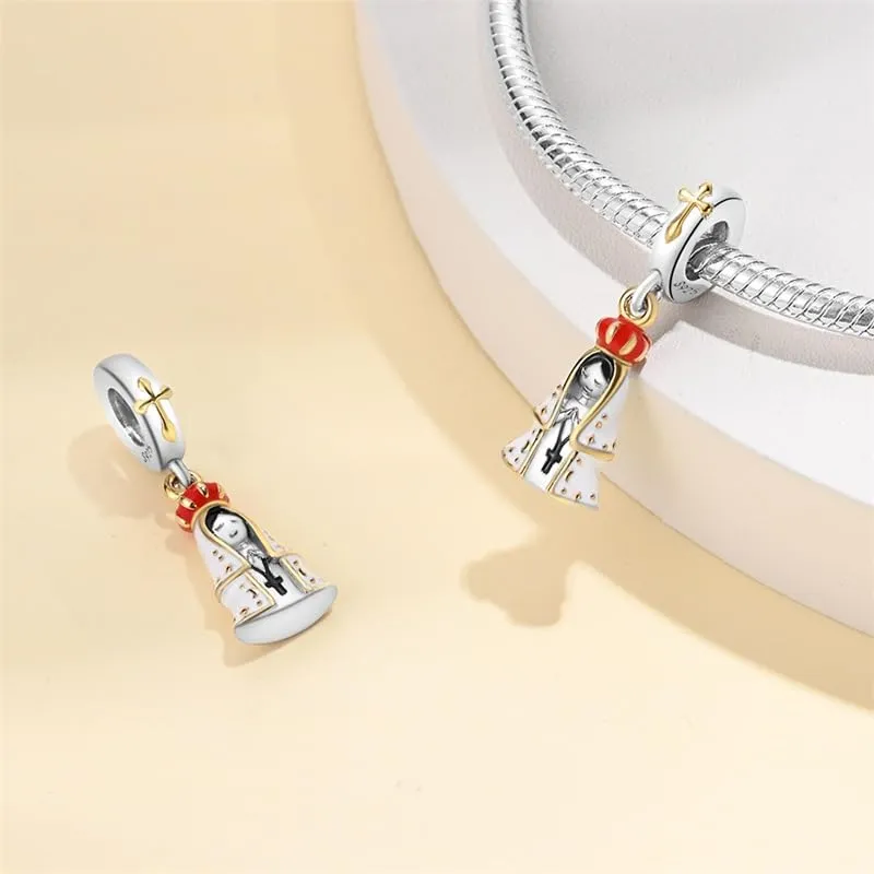 KUNSIR Bead Charm Ciondolo Argento Sterling 925 con Cubic Zirconia per Pandora Braccialetti e Collane Europei - immagine 2