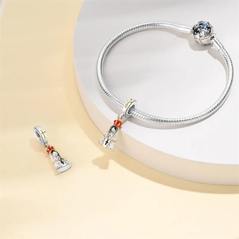 KUNSIR Bead Charm Ciondolo Argento Sterling 925 con Cubic Zirconia per Pandora Braccialetti e Collane Europei - immagine 3