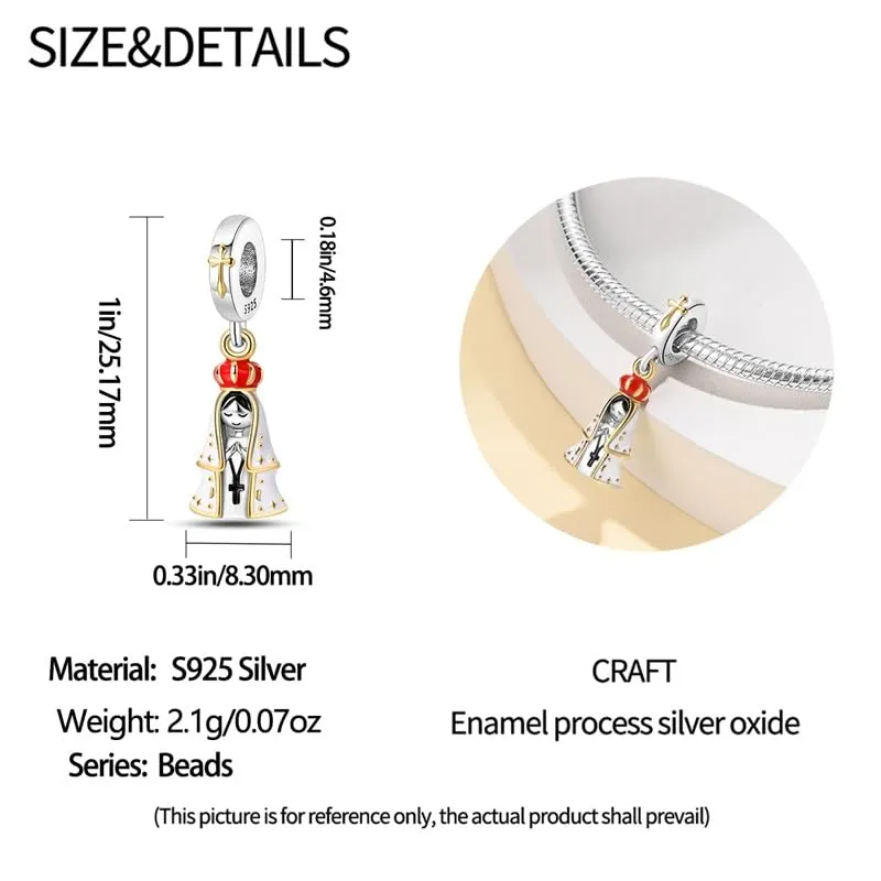KUNSIR Bead Charm Ciondolo Argento Sterling 925 con Cubic Zirconia per Pandora Braccialetti e Collane Europei - immagine 5
