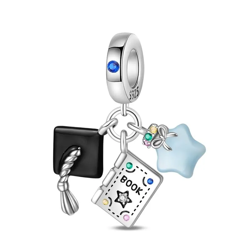 KUNSIR Bead Charm in Argento Sterling 925 con Cubic Zirconia, Compatibile con Braccialetti e Collane Europei - immagine 1