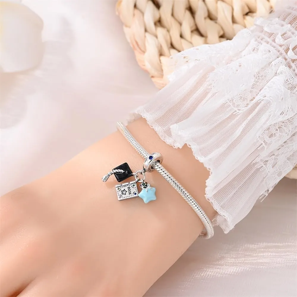 KUNSIR Bead Charm in Argento Sterling 925 con Cubic Zirconia, Compatibile con Braccialetti e Collane Europei - immagine 5