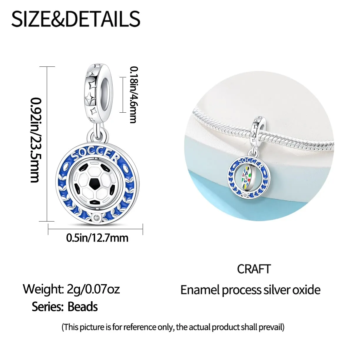 Pandach Bead Charm in Argento Sterling 925 con Cubic Zirconia per Braccialetti e Collane Europei - immagine 5