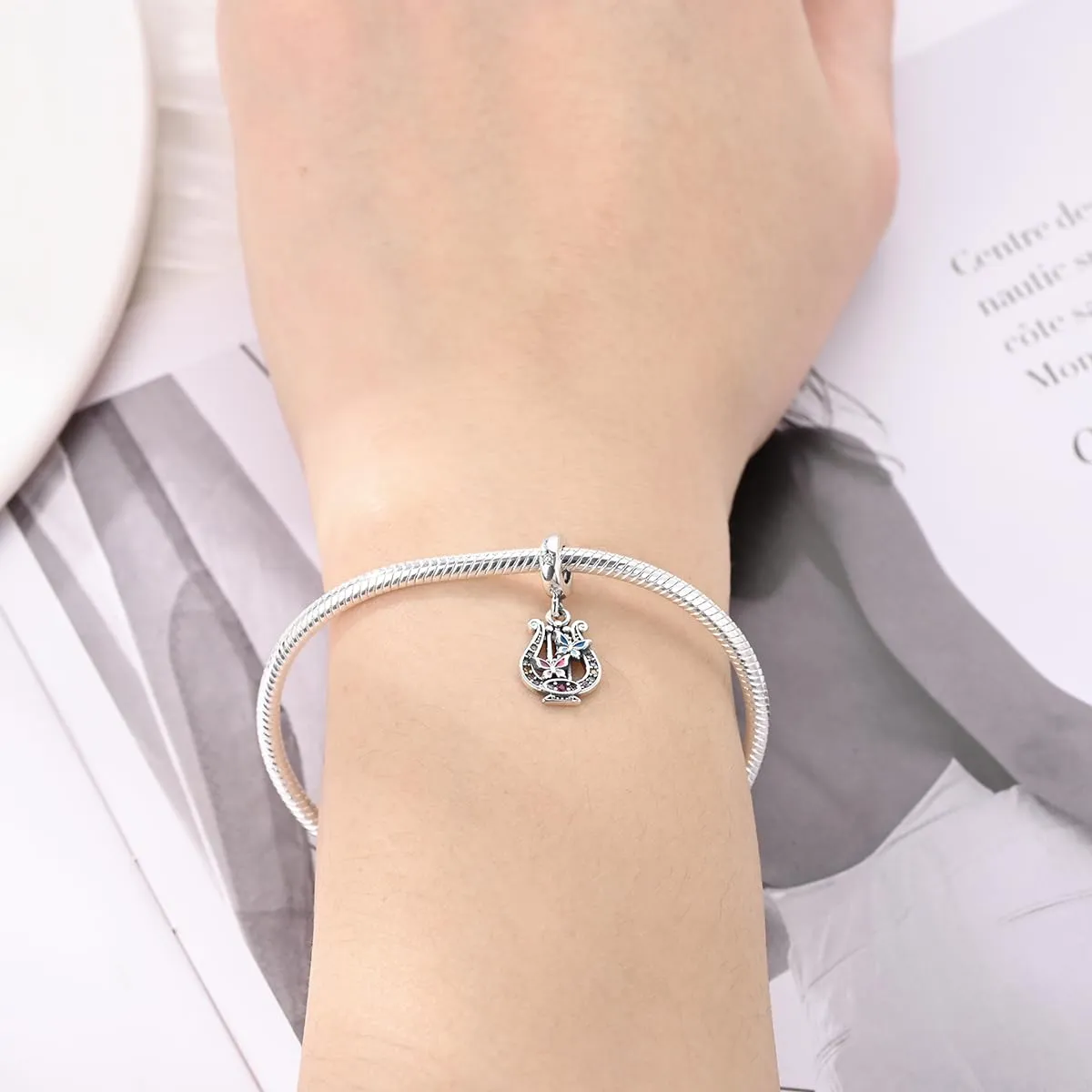 KUNSIR Bead Charm in Argento Sterling 925 con Cubic Zirconia, Compatibile con Braccialetti e Collane Europei - immagine 4