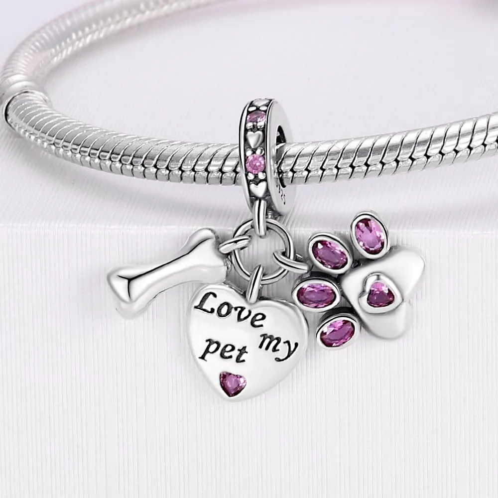 KUNSIR Bead Charm Ciondolo Argento Sterling 925 con Cubic Zirconia per Braccialetti e Collane Europei - immagine 2