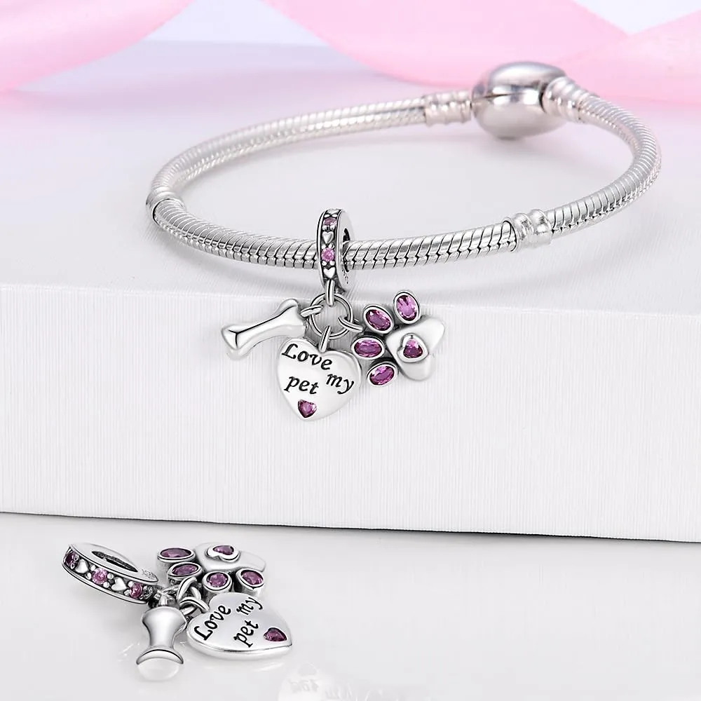 KUNSIR Bead Charm Ciondolo Argento Sterling 925 con Cubic Zirconia per Braccialetti e Collane Europei - immagine 3