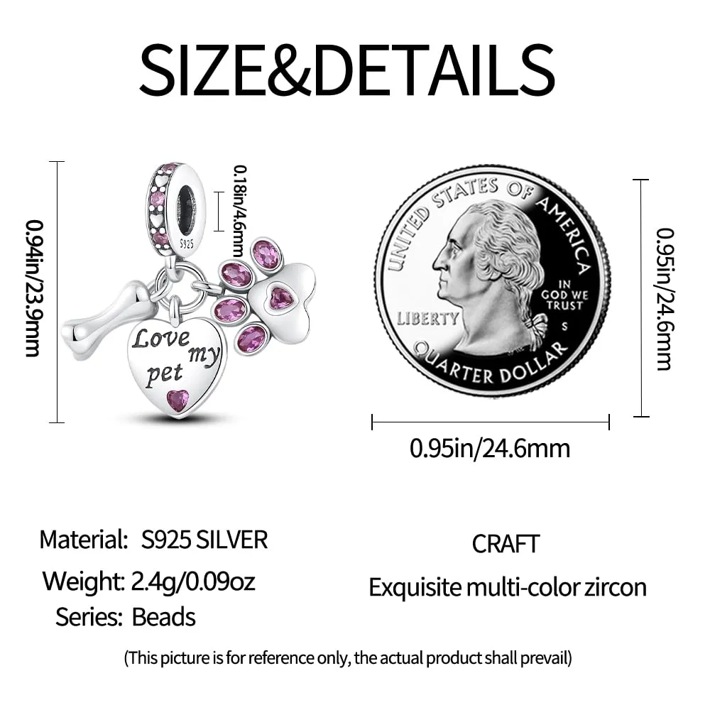 KUNSIR Bead Charm Ciondolo Argento Sterling 925 con Cubic Zirconia per Braccialetti e Collane Europei - immagine 5