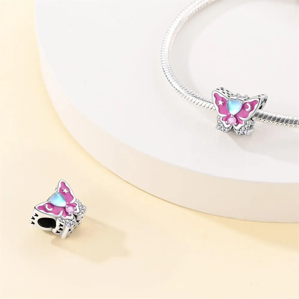 KUNSIR Bead Charm Ciondolo Argento Sterling 925 con Cubic Zirconia per Braccialetti e Collane Europei - immagine 2