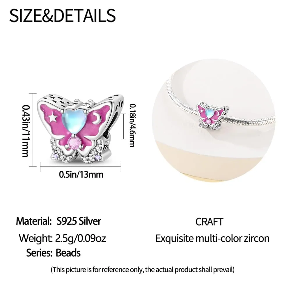KUNSIR Bead Charm Ciondolo Argento Sterling 925 con Cubic Zirconia per Braccialetti e Collane Europei - immagine 5