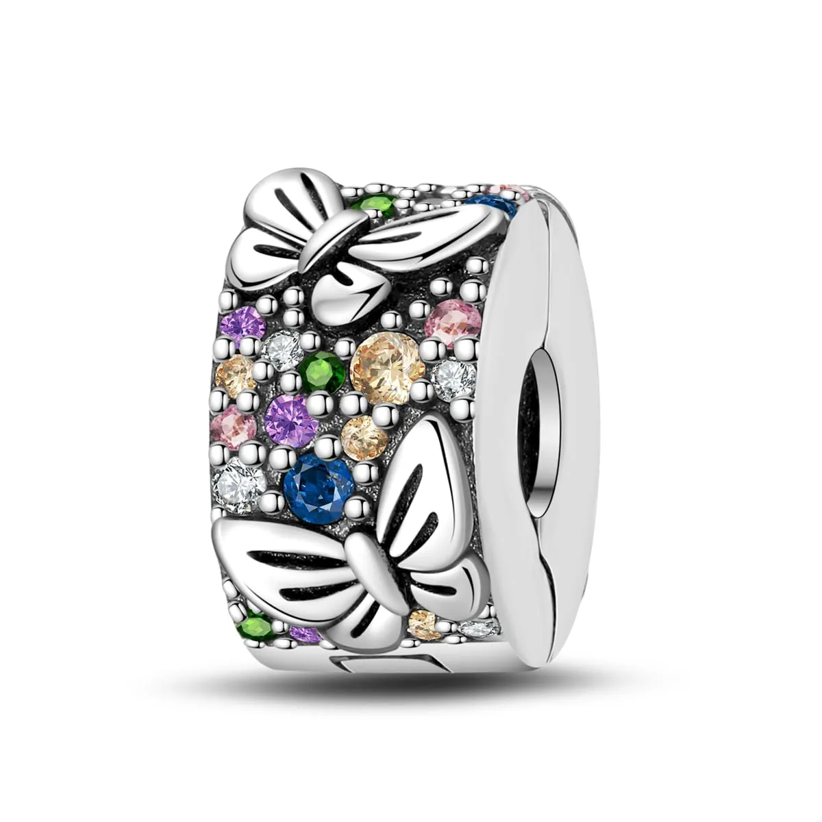 KUNSIR Bead Charm in Argento Sterling 925 con Cubic Zirconia per Braccialetti e Collane Europei - immagine 1