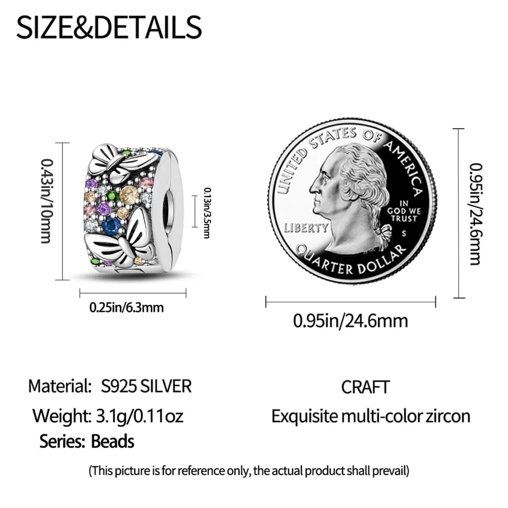 KUNSIR Bead Charm in Argento Sterling 925 con Cubic Zirconia per Braccialetti e Collane Europei - immagine 5