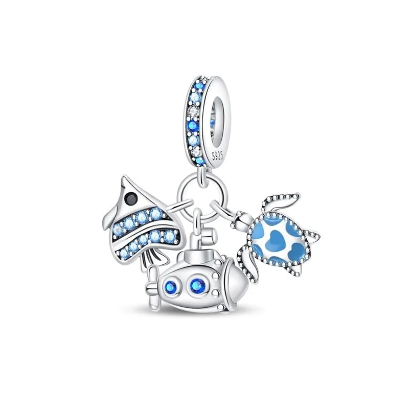 KUNSIR Ciondolo in Argento Sterling 925 con Cubic Zirconia per Braccialetti e Collane Europei - immagine 1