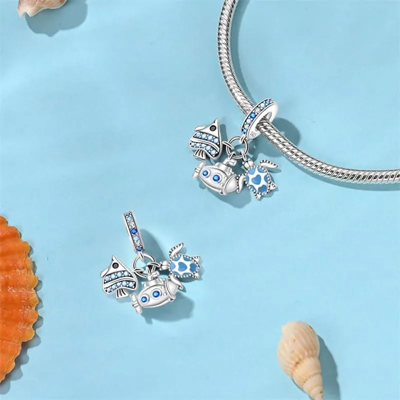 KUNSIR Ciondolo in Argento Sterling 925 con Cubic Zirconia per Braccialetti e Collane Europei - immagine 2