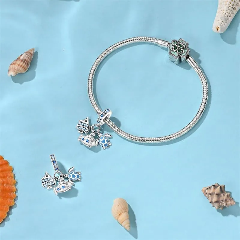 KUNSIR Ciondolo in Argento Sterling 925 con Cubic Zirconia per Braccialetti e Collane Europei - immagine 3
