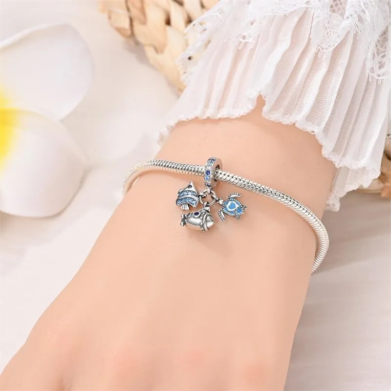KUNSIR Ciondolo in Argento Sterling 925 con Cubic Zirconia per Braccialetti e Collane Europei - immagine 4