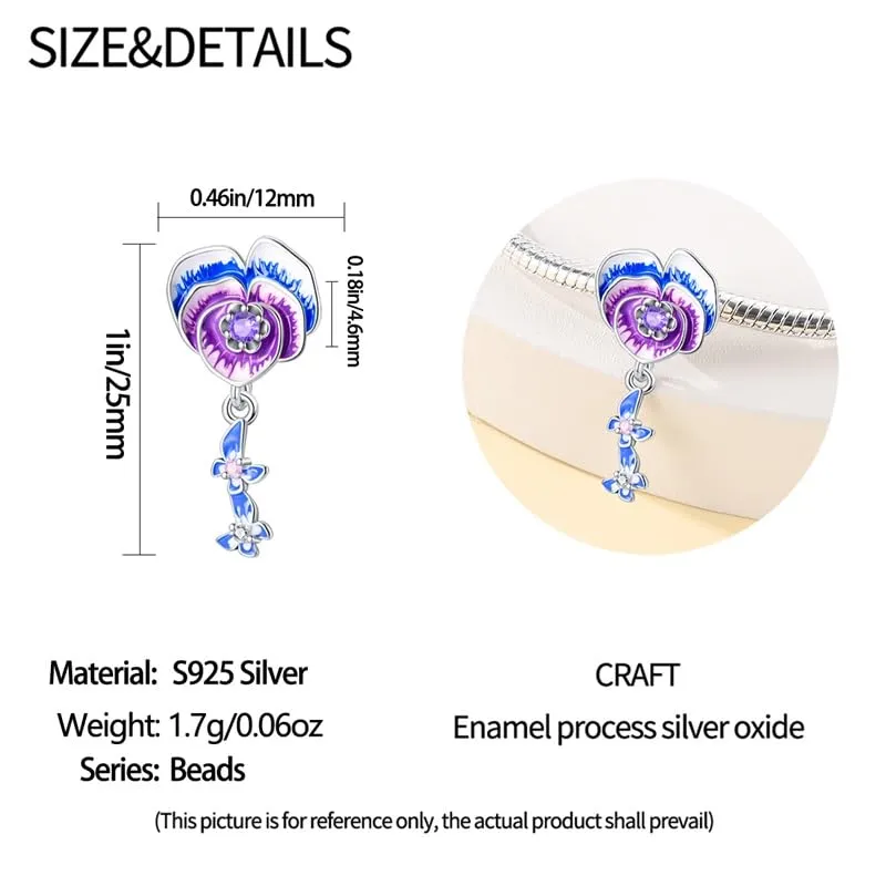 KUNSIR Bead Charm in Argento Sterling 925 con Cubic Zirconia per Braccialetti e Collane Europei - immagine 5